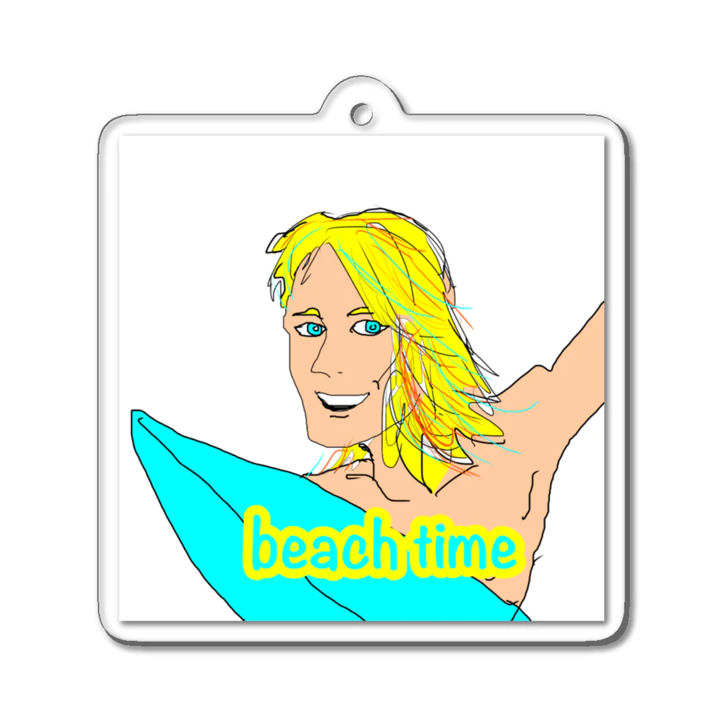 okitahiromuのbeach time Acrylic Key Chain