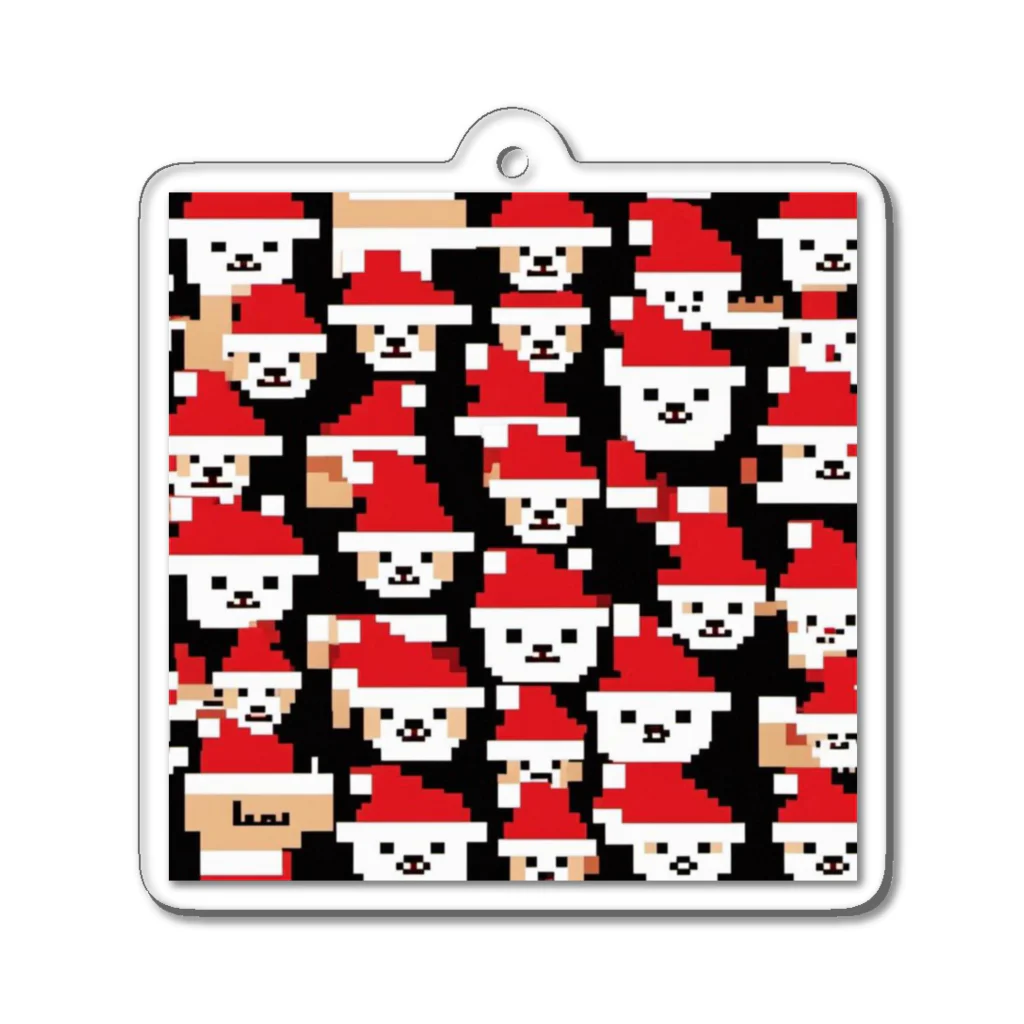 ruiruirのドット絵の犬　クリスマス Acrylic Key Chain