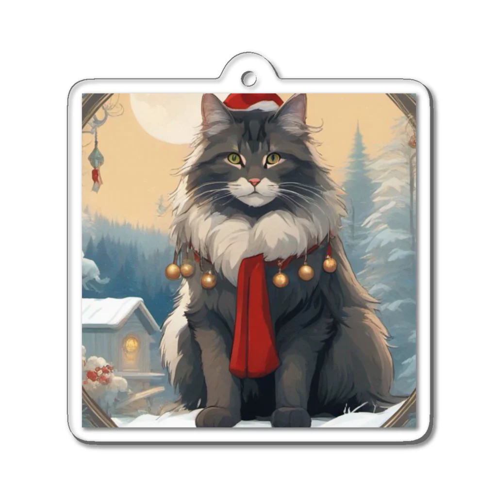 ruiruirの猫　冬　クリスマス Acrylic Key Chain