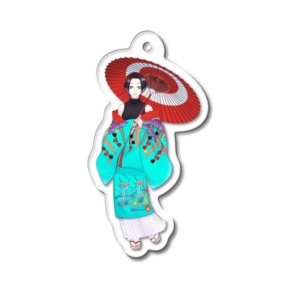 rain＠沖縄方言で歌ってみたのrain立ち絵(傘あり) Acrylic Key Chain