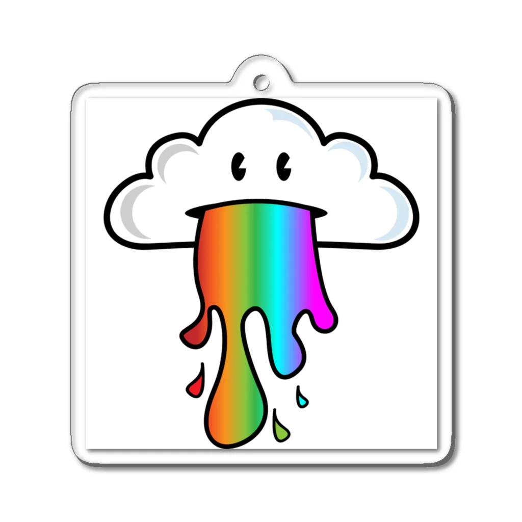 kurochan-funtoukiのかわいい雲が虹を架ける アクリルキーホルダー