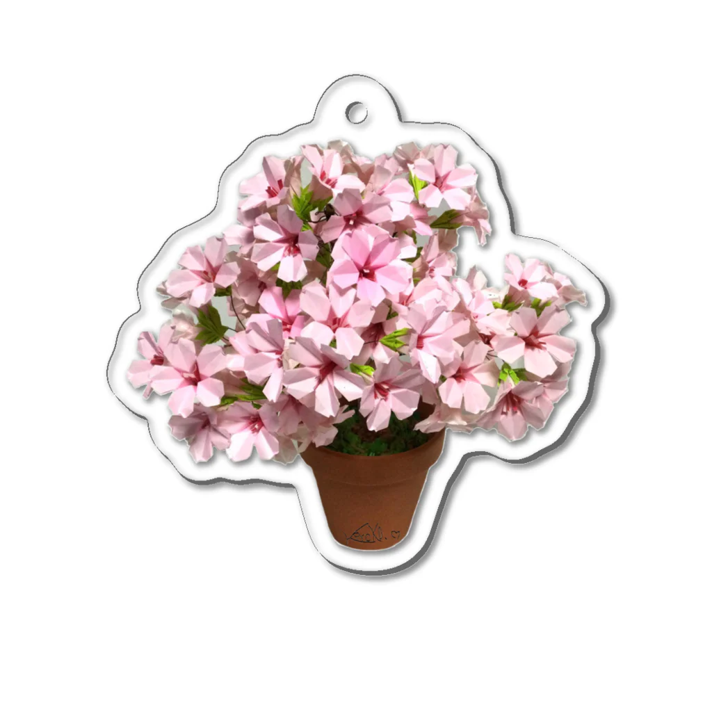 kumakumapcの折り紙桜（文字なし） Acrylic Key Chain