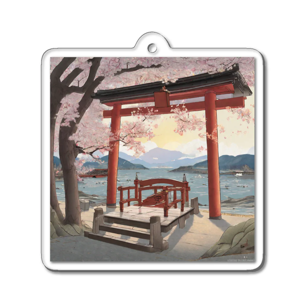 カワイイの作りたいの桜と鳥居 Acrylic Key Chain