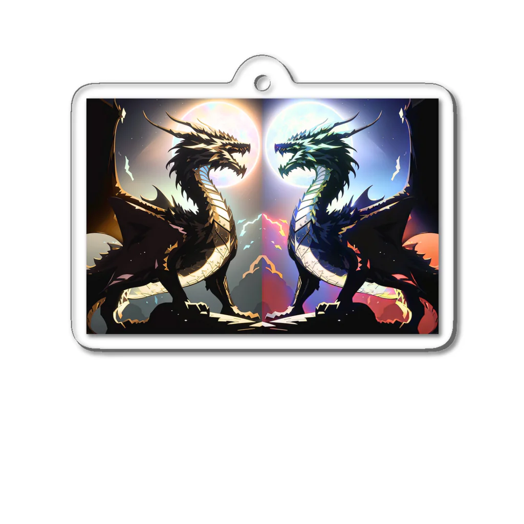 CHIKUSHOのTwo Dragon　keyring アクリルキーホルダー