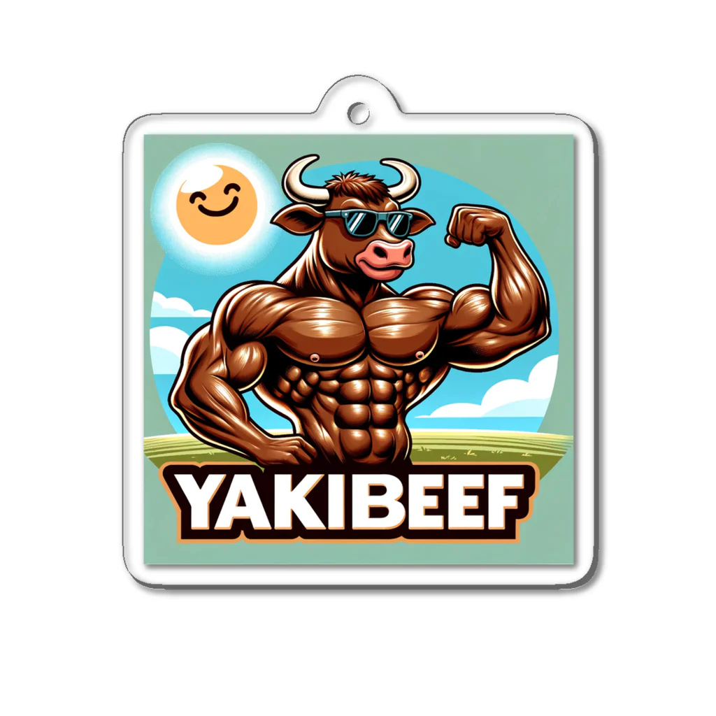 muscle_laboのYAKIBEEF Acrylic Key Chain