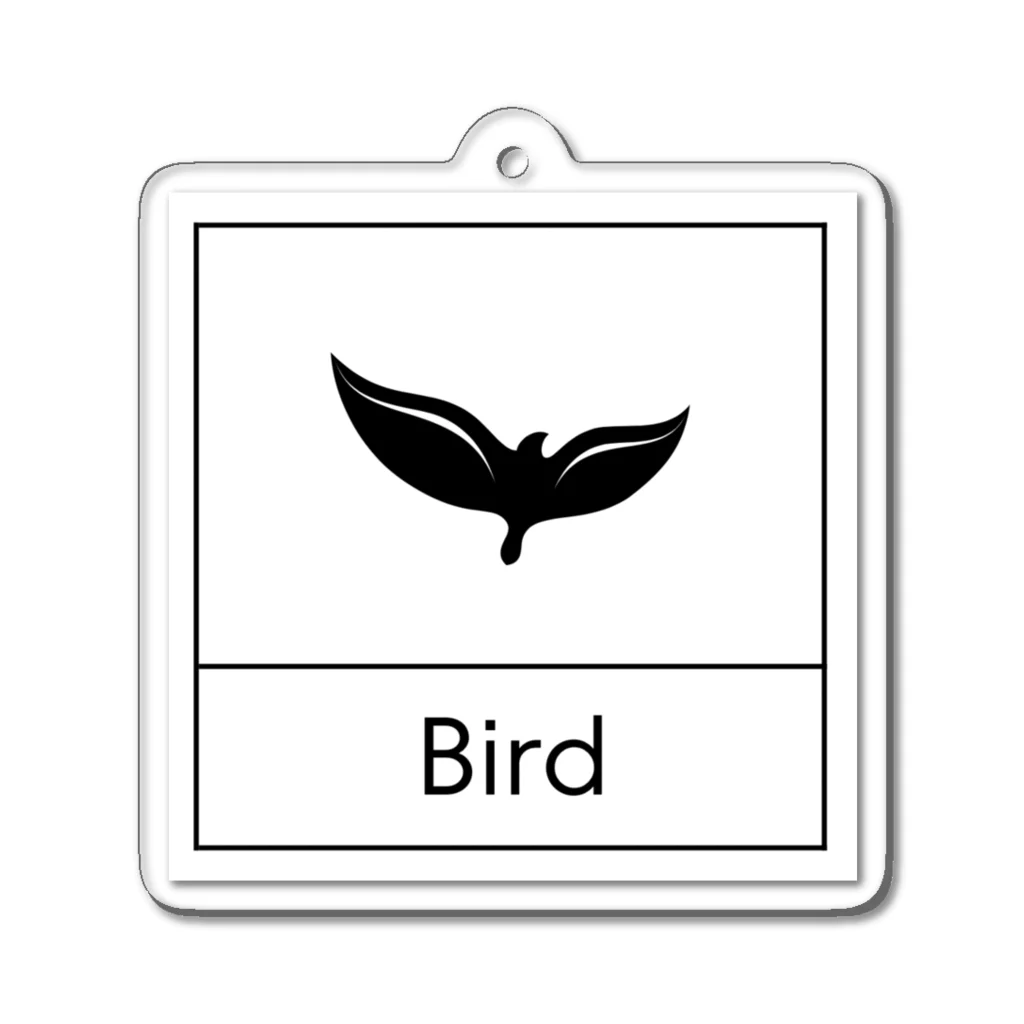 ミニマルくんの四角におさまるBird Acrylic Key Chain