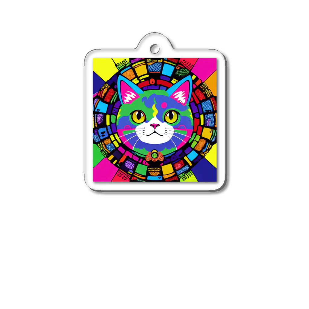 629_CAT_ARTのカラフルキャット Acrylic Key Chain