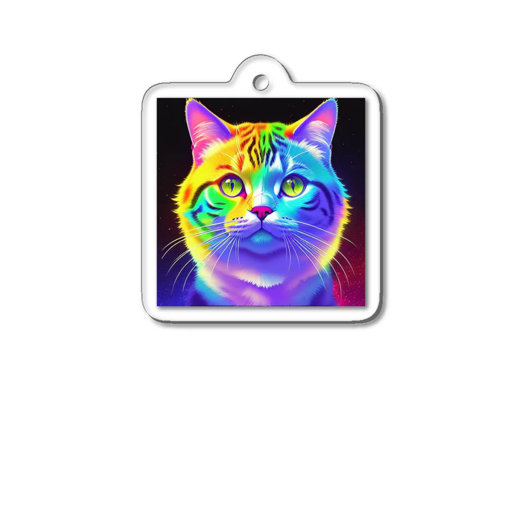 629_CAT_ARTのカラフルサイバーキャット vol3 Acrylic Key Chain