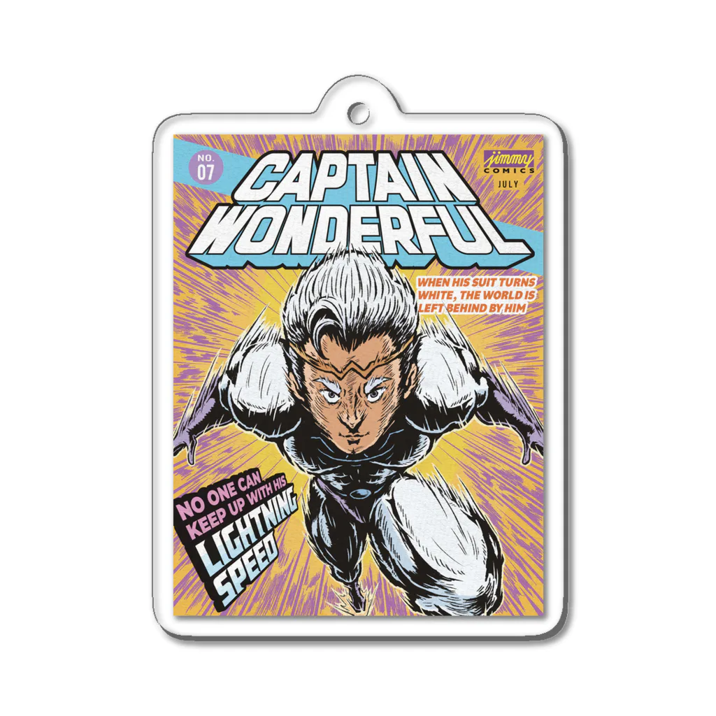 jimmy COMICSのキャプテンワンダフル comic cover LIGHTNING Acrylic Key Chain