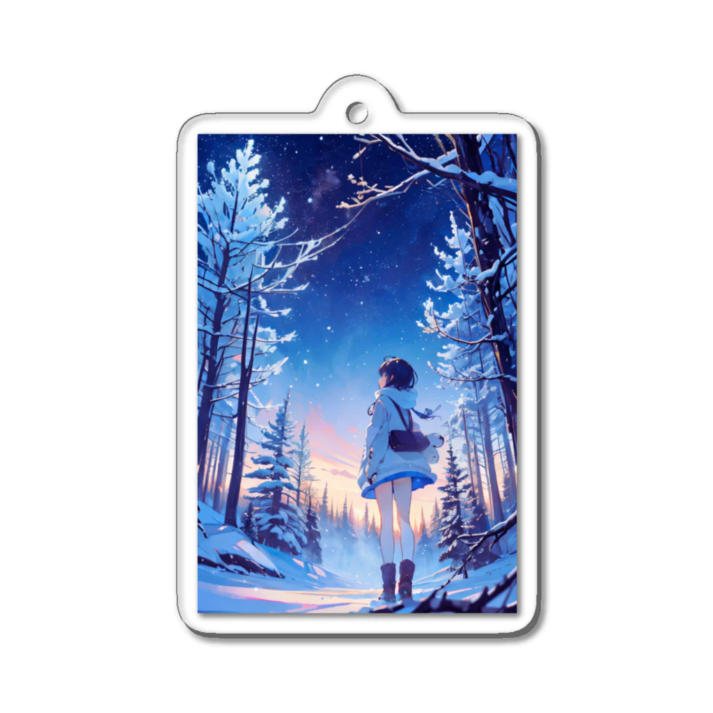 卯月なのかのMagical Winter Journey　〜雪に染められた銀世界の旅〜　No.4「Dawn」 Acrylic Key Chain