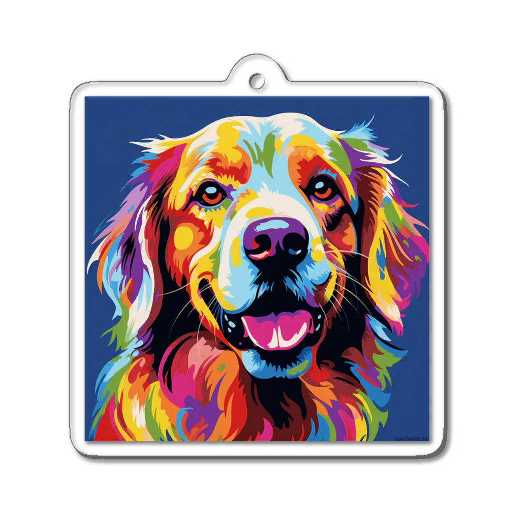 indezaのRainbow dog Acrylic Key Chain