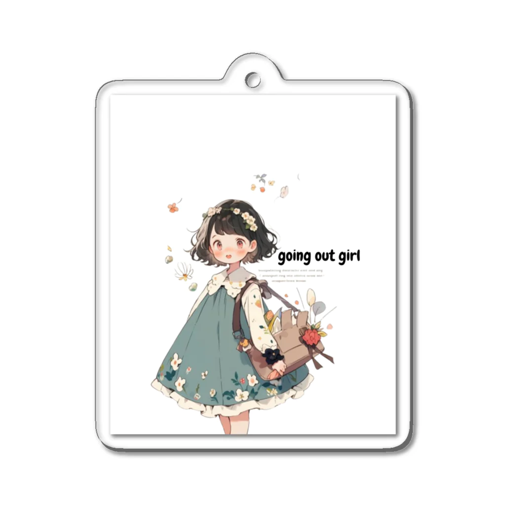 piyotanpiのgoing out girl Acrylic Key Chain