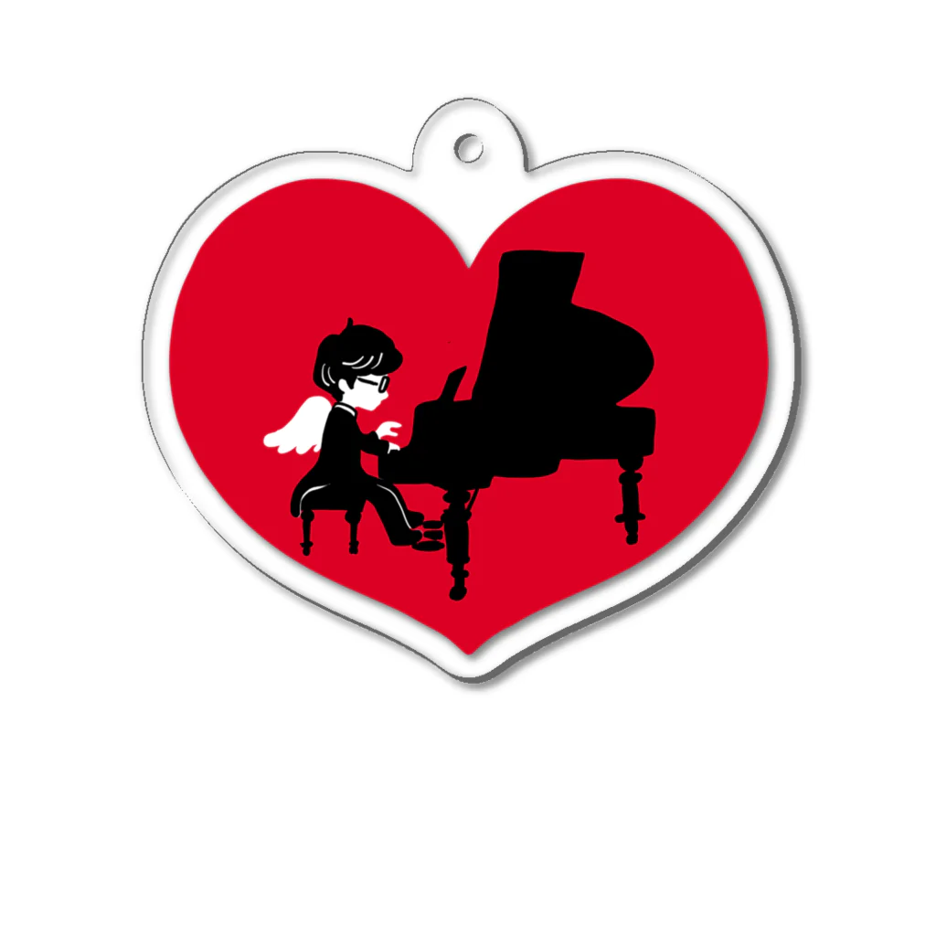 ばるぼら堂のピアノマン_HEART Acrylic Key Chain