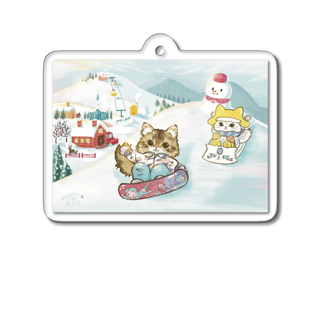 猫のきぬくんのお店のレオくん　雪山ツアー Acrylic Key Chain