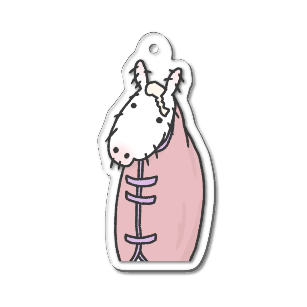 moca🥕の冬毛のお馬さん(白毛小物) Acrylic Key Chain