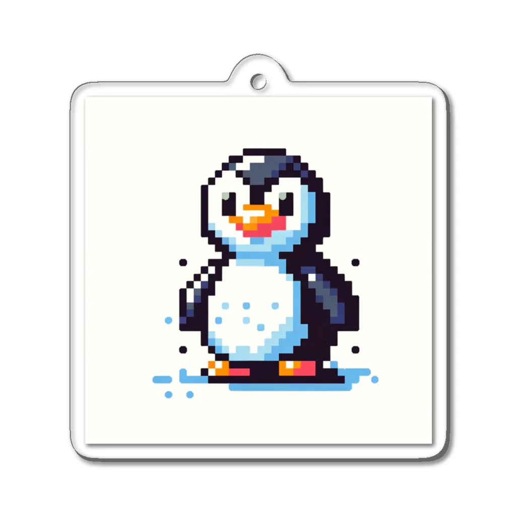 pixel屋さんのペンギンのpixelアート アクリルキーホルダー