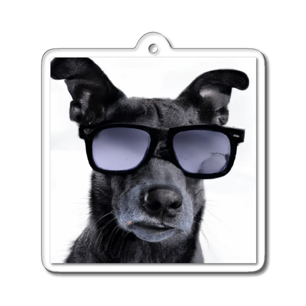 dogstagram.jpのサングラスをかけた犬 アクリルキーホルダー