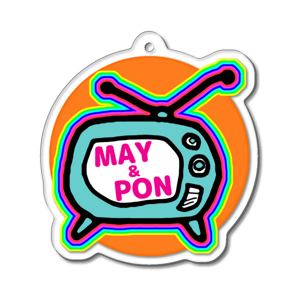 May&PonのMay&Pon ロゴ rainbow アクリルキーホルダー