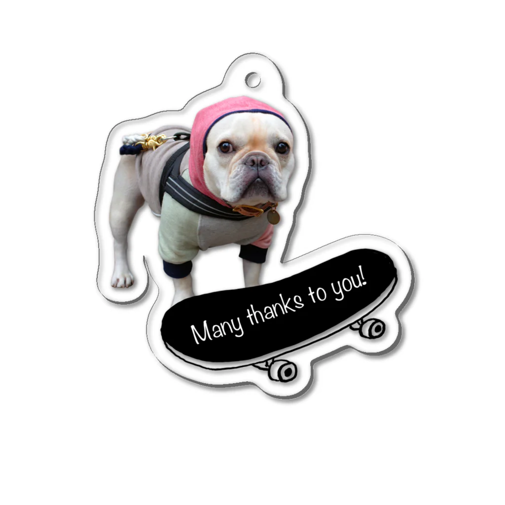 TOFU-FrenchBulldogのスケボーアクリル用 Acrylic Key Chain