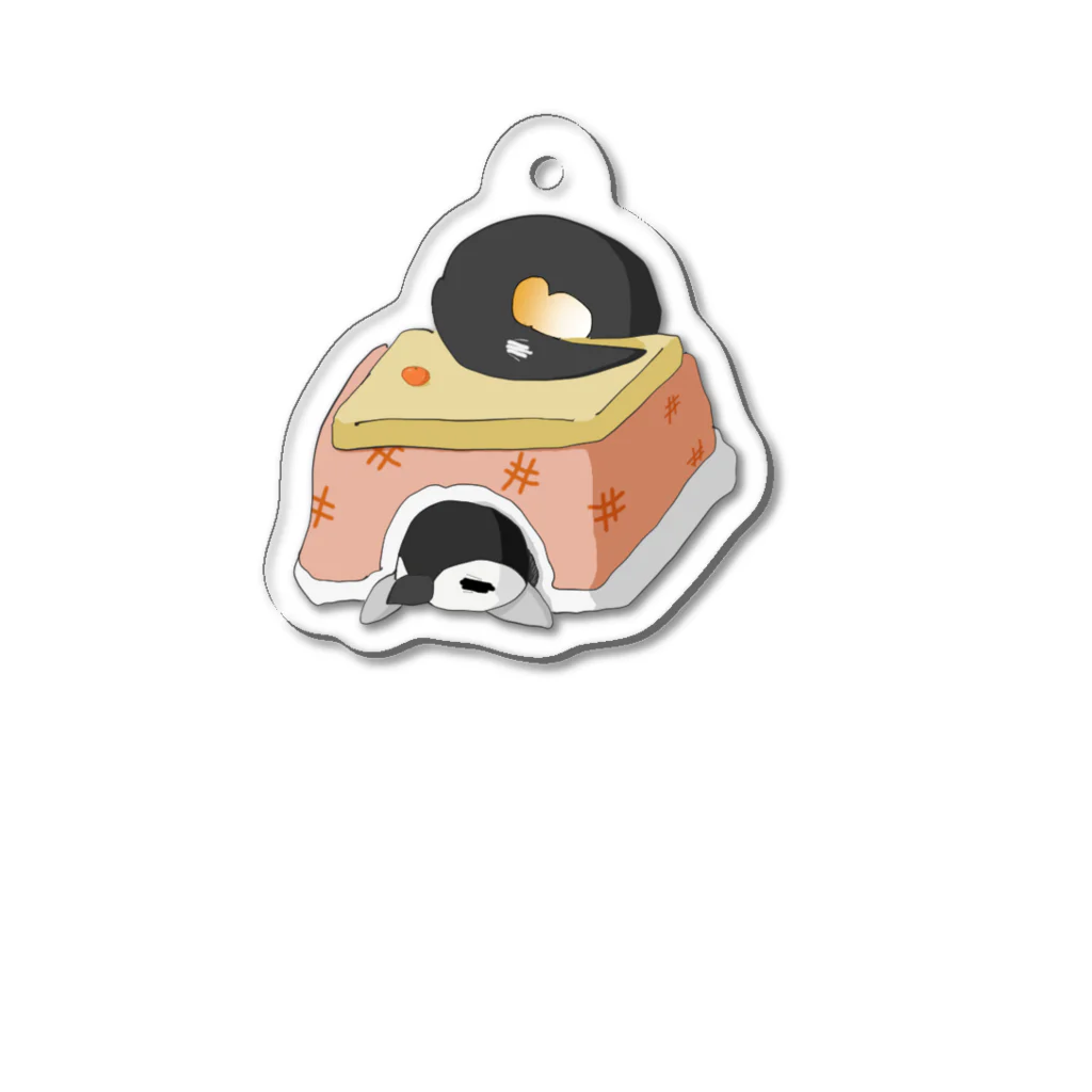 新人Vtuber/天屋鳥（あまやどり）ぴーたま🐧のコタツでまったりコウテイペンギン親子 Acrylic Key Chain