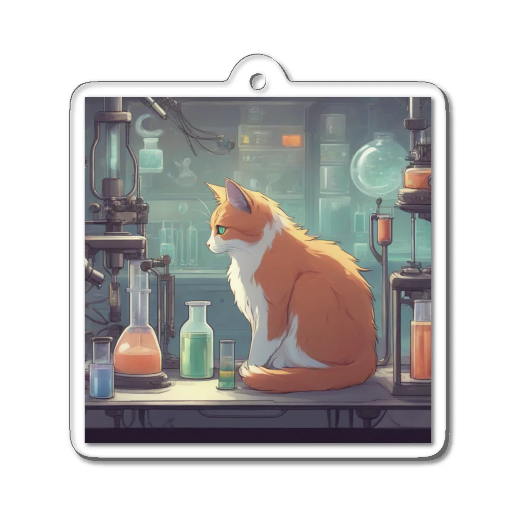 oekakishopの研究する猫 Acrylic Key Chain