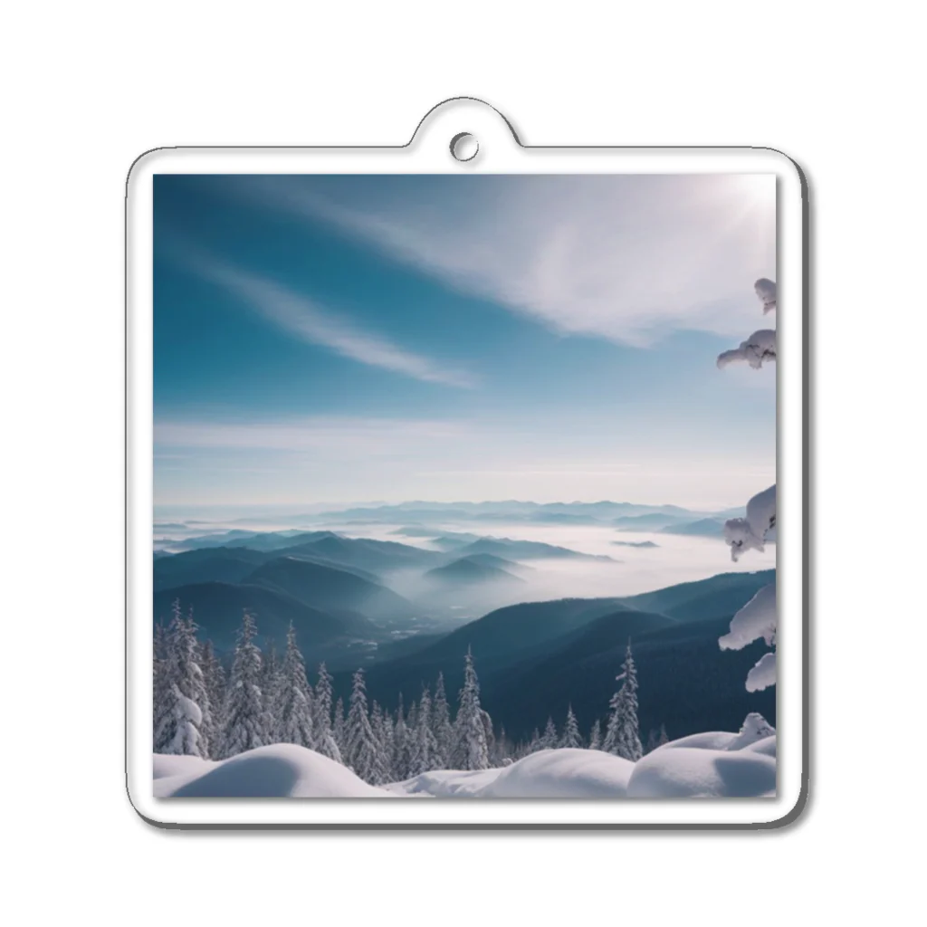 awawoの青空と山の風景 Acrylic Key Chain