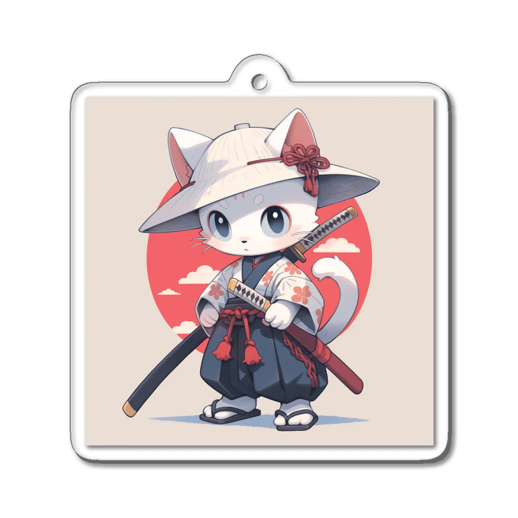 luckycongochanのNeko Samurai  アクリルキーホルダー