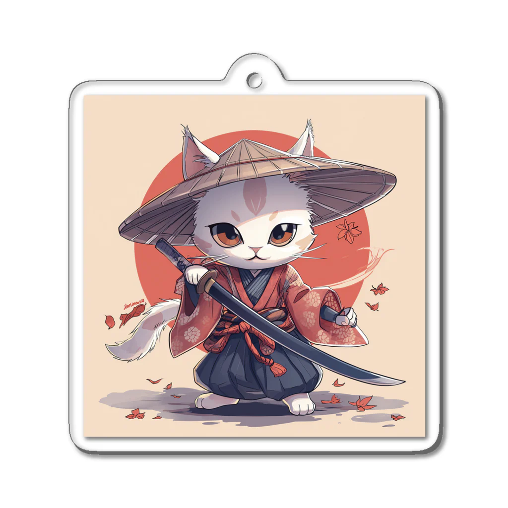 luckycongochanのNeko Samurai アクリルキーホルダー