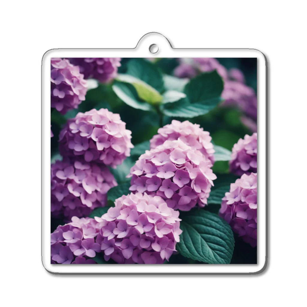 neat55のアジサイの球状の花房 Acrylic Key Chain