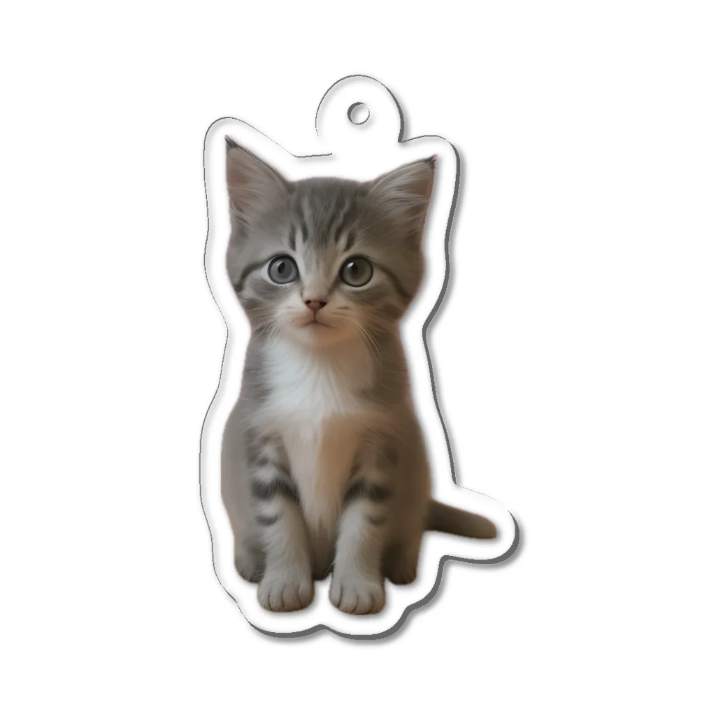 ちびえりshopの見つめる仔猫 Acrylic Key Chain