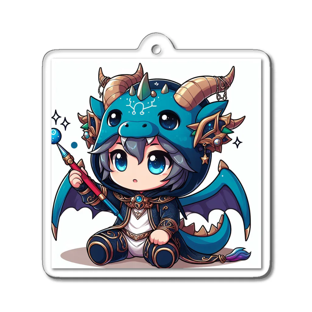 可愛らしいドラゴンのイラストグッズ店の可愛いドラゴンのマスコット Acrylic Key Chain