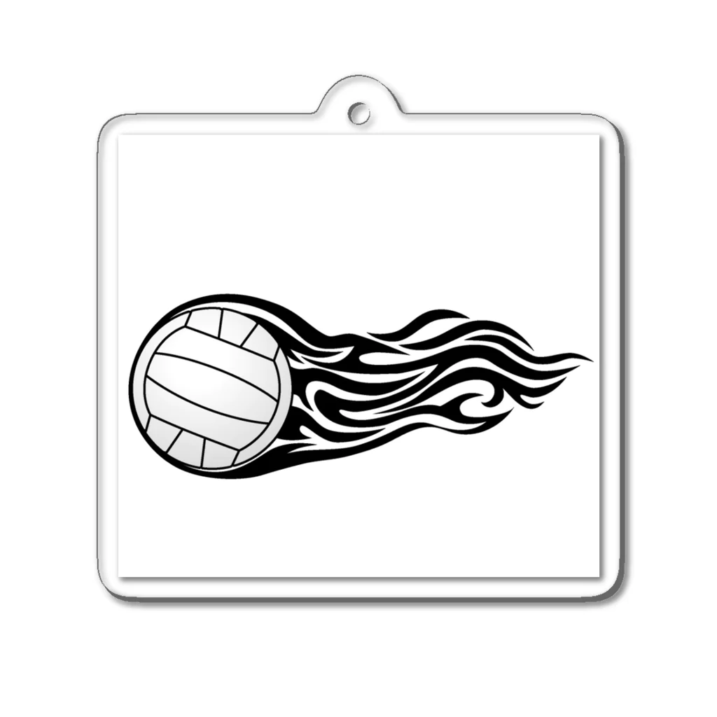 【volleyball online】の火を纏ったバレーボールの瞬間 Acrylic Key Chain