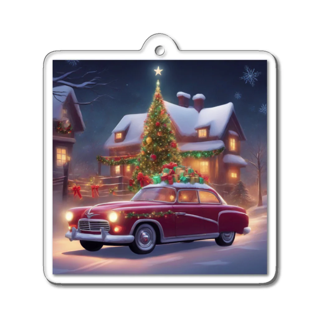 CAR-LABOのクリスマス仕様の車 Acrylic Key Chain