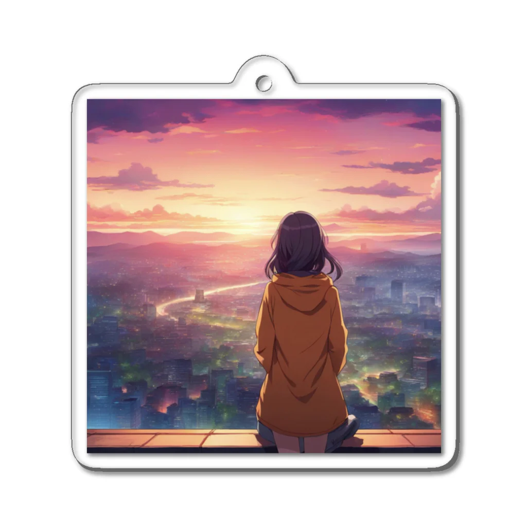 241028mada-mumeinadezaina-の女性の後ろ姿 Acrylic Key Chain