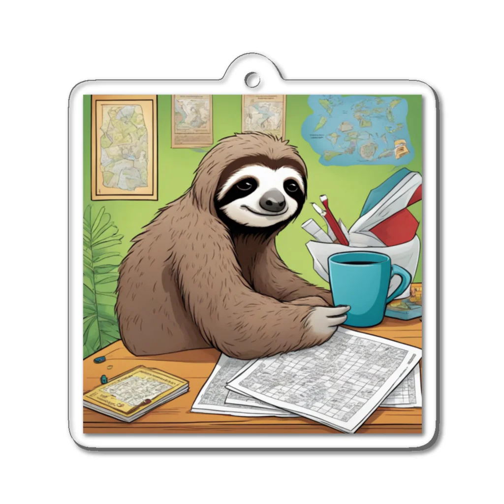 hobopoの"A Sloth Trying Various Things"  Acrylic Key Chain