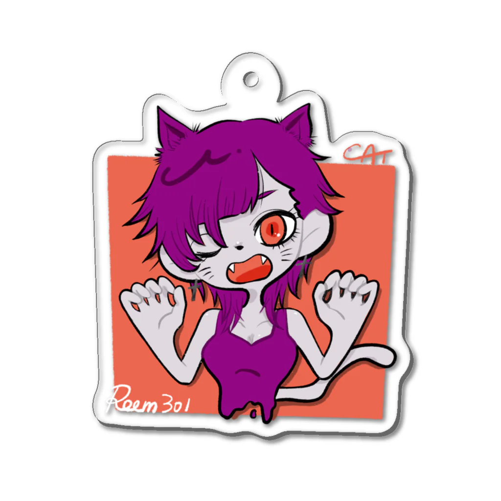 ROOM301のCAT girl  Acrylic Key Chain