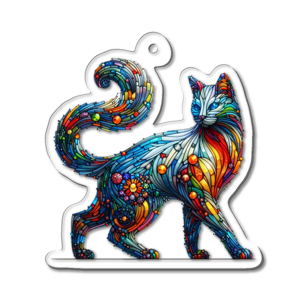 macchonのガラス猫02 Acrylic Key Chain