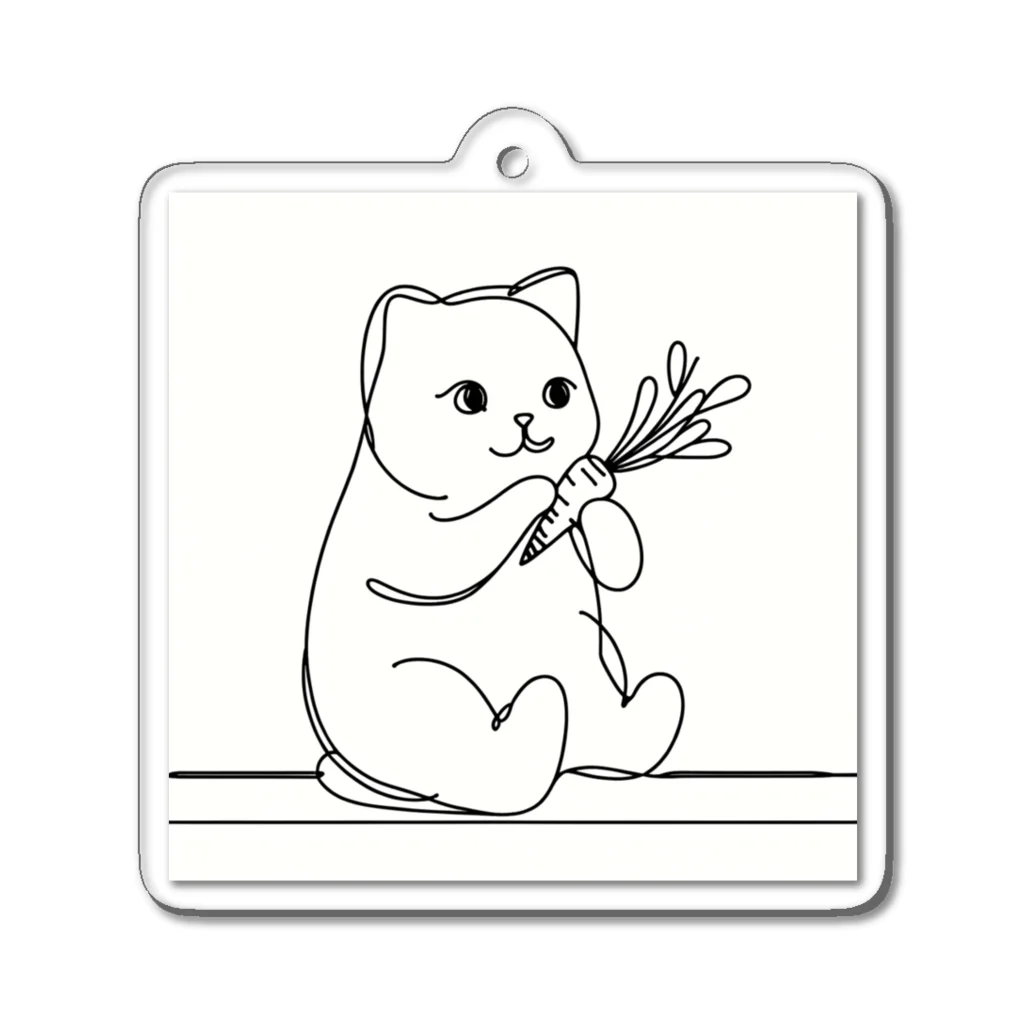 猫!にゃんこ！のにんじん好きなにゃんこ Acrylic Key Chain