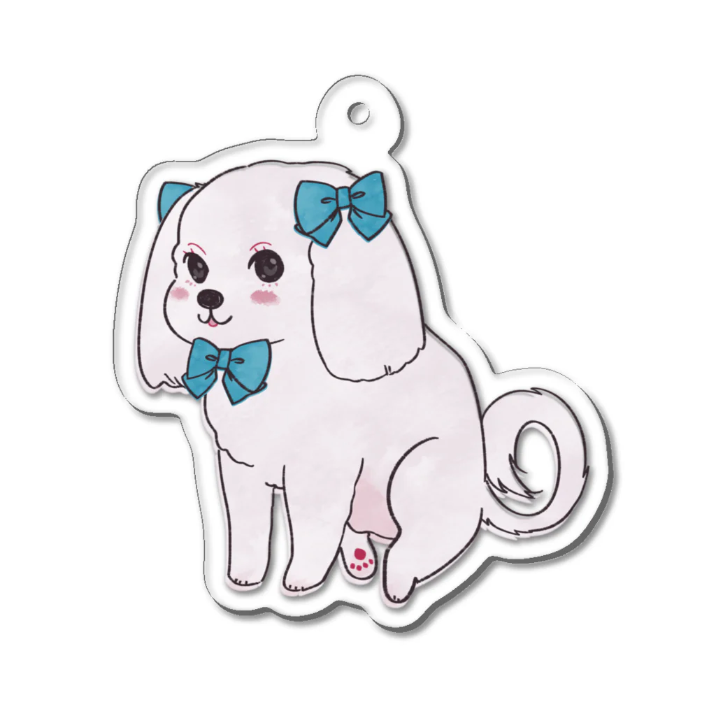 我楽汰倉庫_第二支部(犬)のおしゃれなマルチーズ Acrylic Key Chain