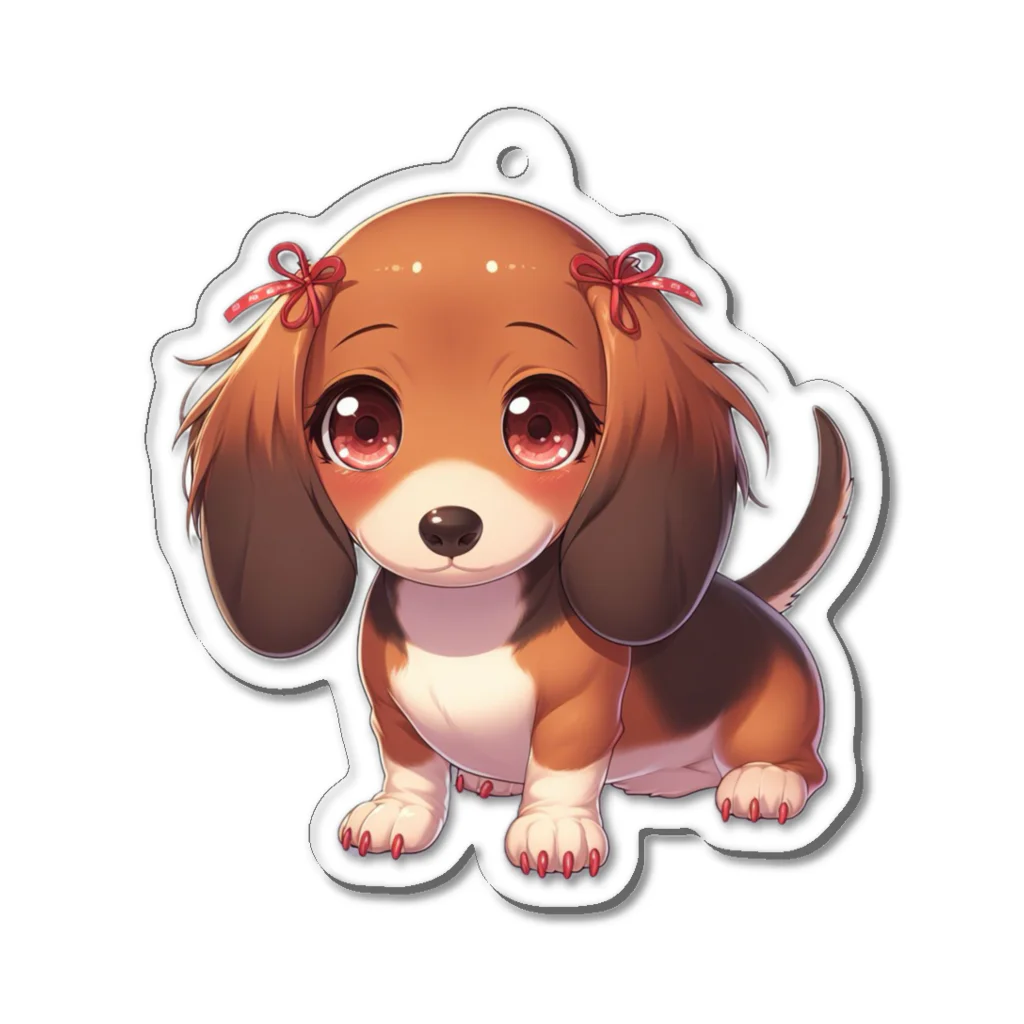 Dog Selectionのミニチュアダックス　女の子　アイテム Acrylic Key Chain