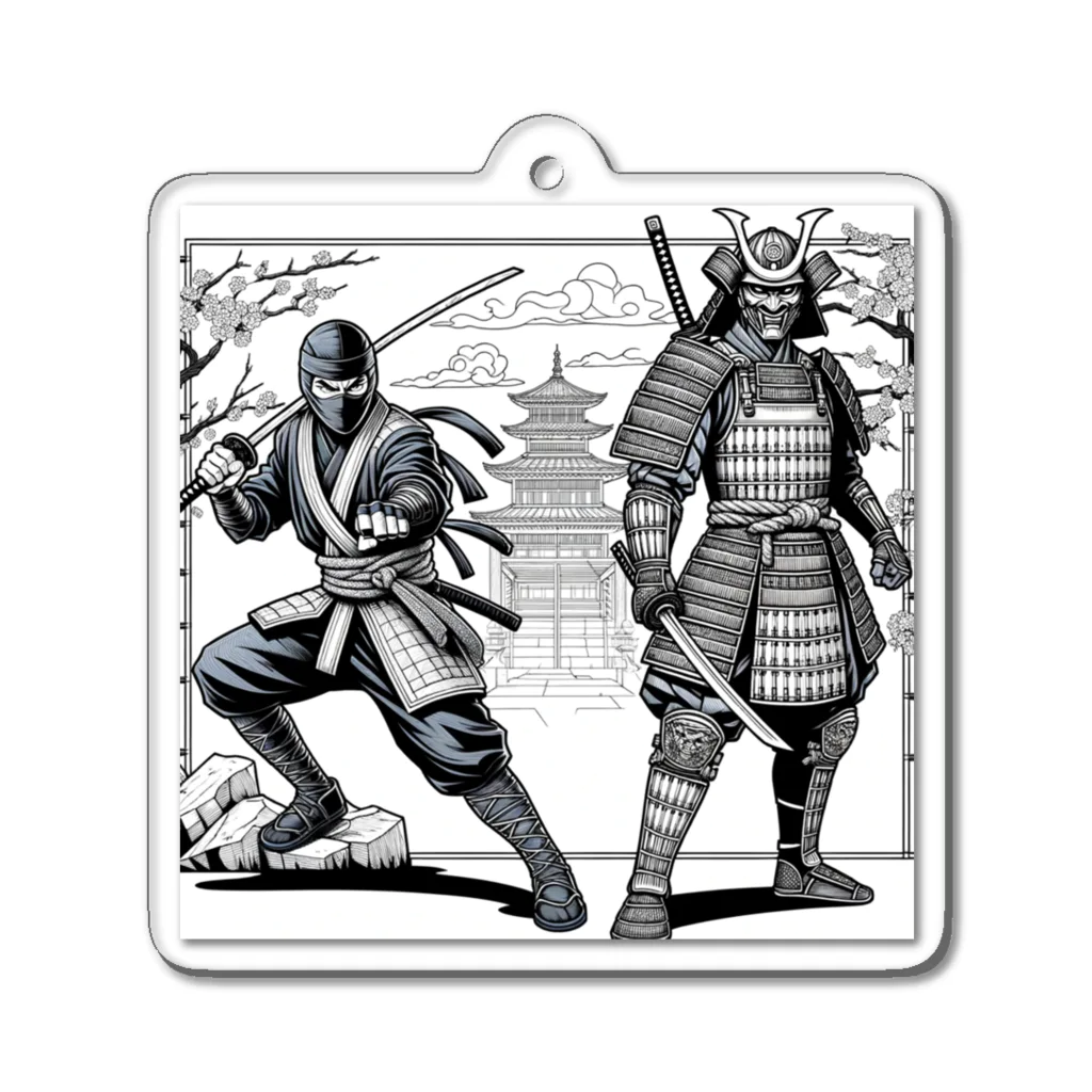 マイティのninja & samurai Acrylic Key Chain