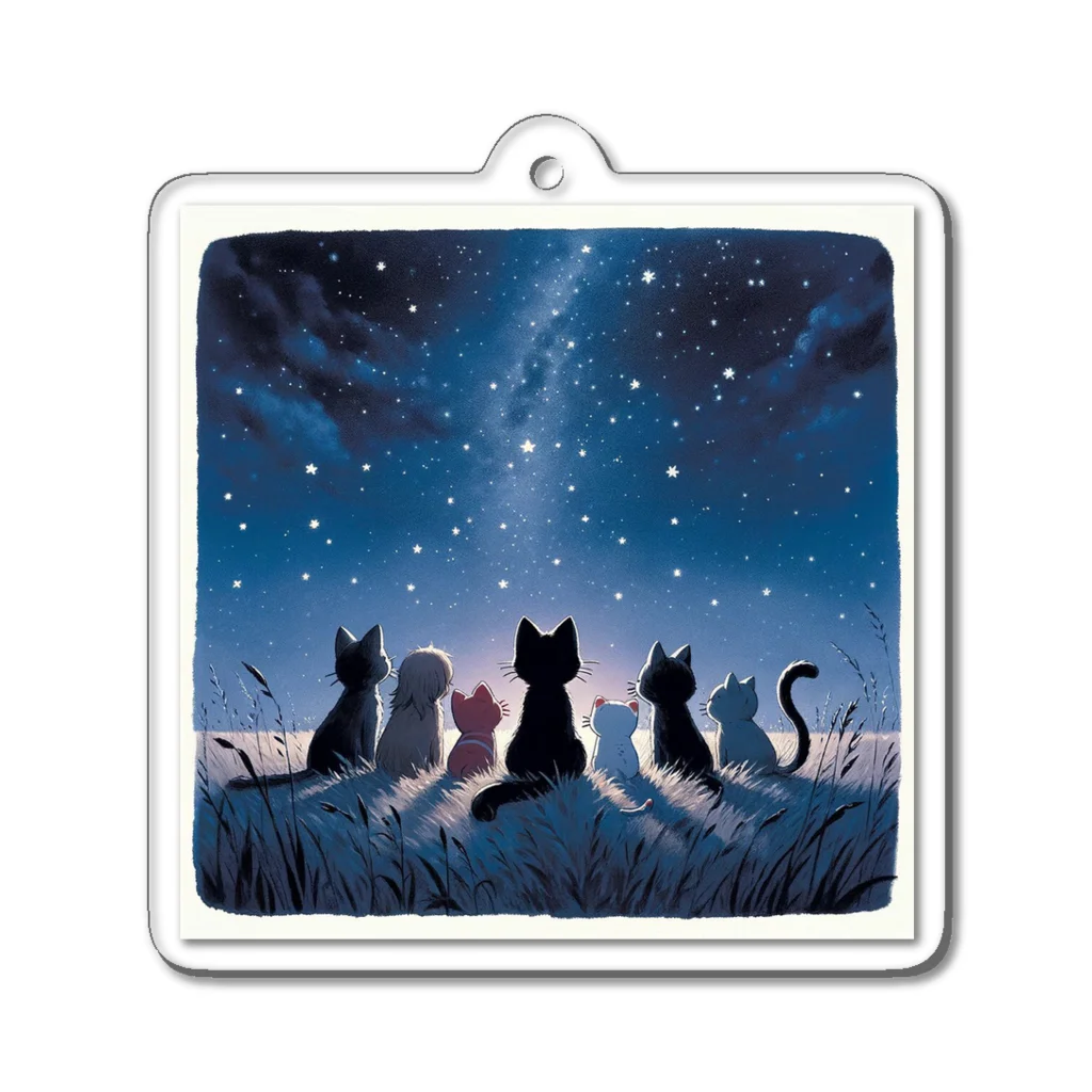 lblの星降る夜、猫たちの願い事 Acrylic Key Chain