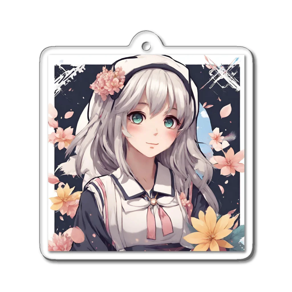 プリンゴブリンの銀髪不思議子さん Acrylic Key Chain