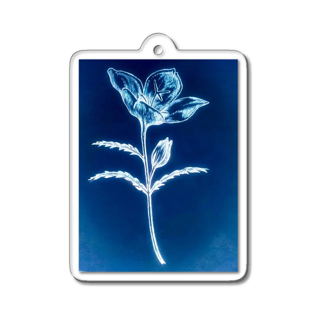 ペンで描く植物の詩のevening primrose(反転) Acrylic Key Chain