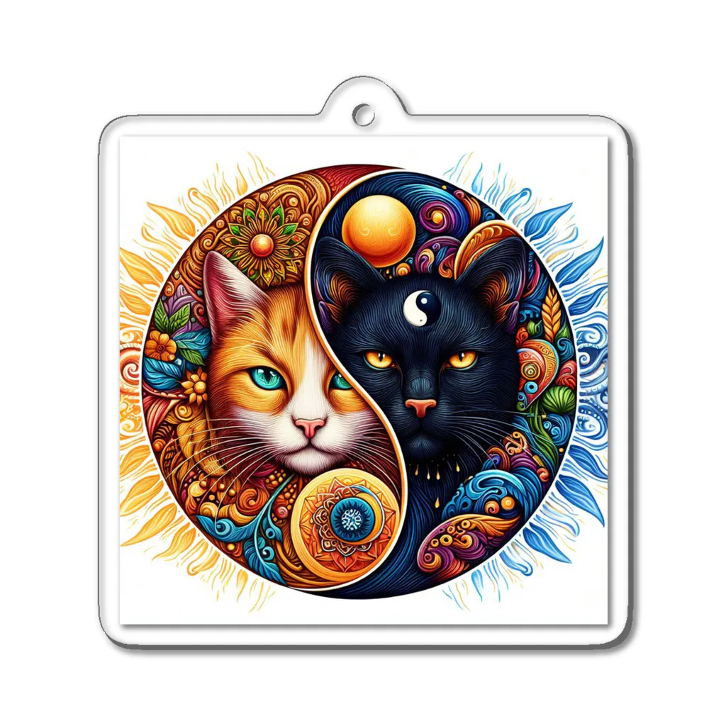 Lovers-chapelの魅力的で美しい猫の姿 Acrylic Key Chain