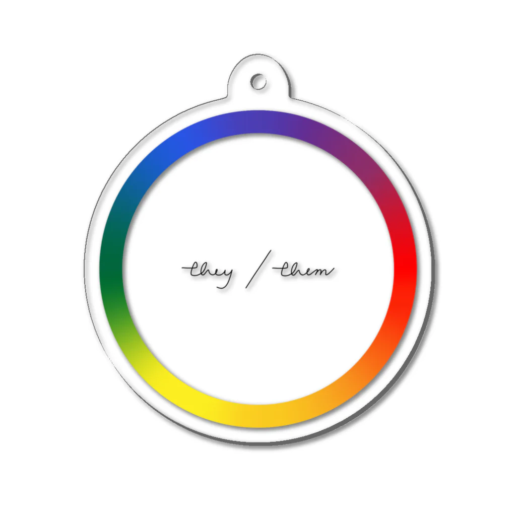 🌈 Pride Rainbow Goods JPの🏳️‍🌈 they/them 🏳️‍🌈 Acrylic Key Chain