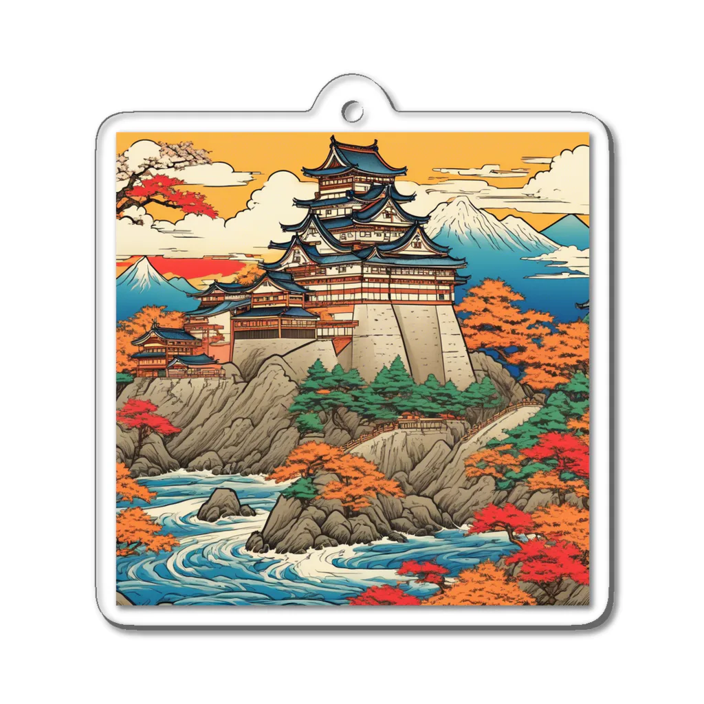 日本の風景 COOL JAPANの日本の風景、お城　Japanese castle Acrylic Key Chain