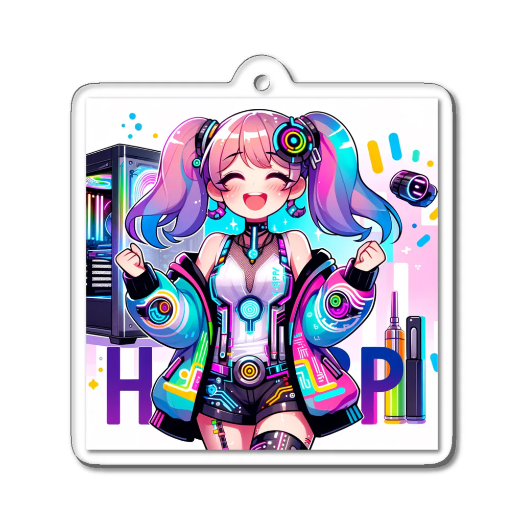 iSysのゲーミング少女ピーシースリー Acrylic Key Chain