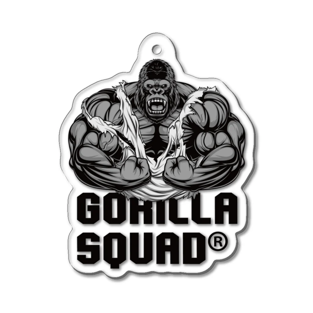 GORILLA SQUAD 公式ノベルティショップのアングリーゴリラビルダー/ロゴ黒 アクリルキーホルダー