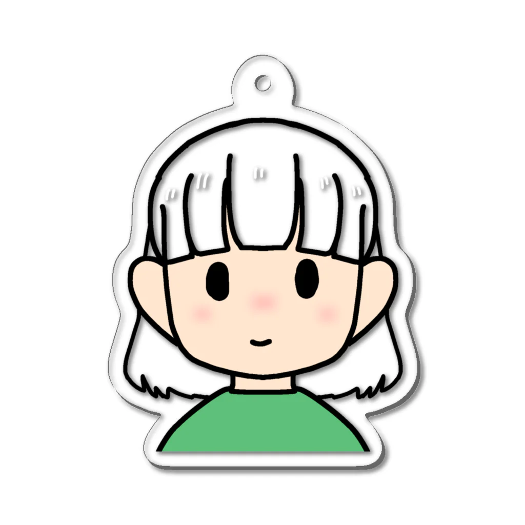 まめ大福の髪色自在な女の子（ボブ） Acrylic Key Chain